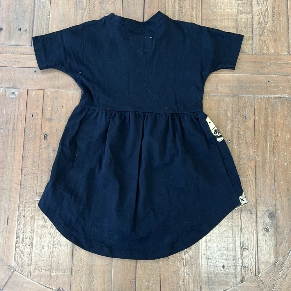 Huxbaby metallic gold burger bear high low dress